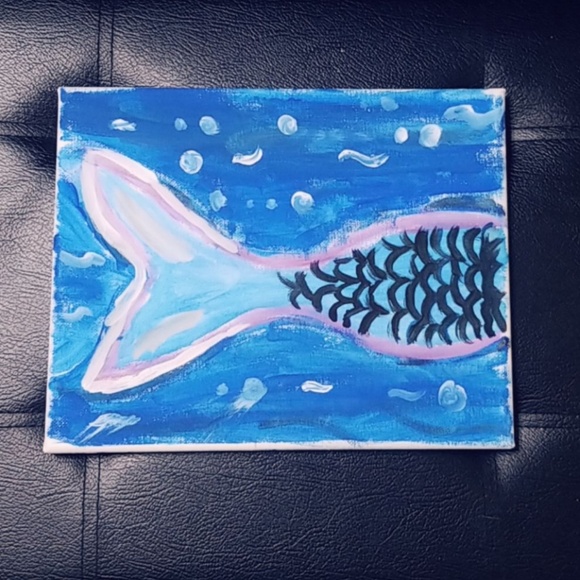 handmade Wall Decor Mermaid Tail Handmade Acrylic Painting 8 Poshmark
